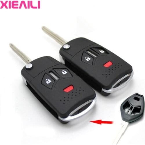 XIEAILI 10Pcs 3Button Modified Flip Folding Remote Key Case Shell For Mitsubishi Eclipse/Galant Key Fob Case S47