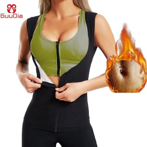 GUUDIA Hot Sauna Suits for Women Sweat Sauna Waist Trainer Vest for Women Workout Slimming Sweat Body Shaper Hot Thermo Tank Top