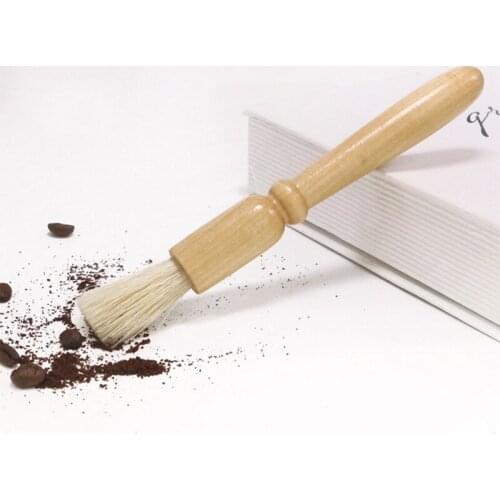 1PC Coffee Brush Coffee Grinder Machine Cleaning Brush Wood Handle Natural Bristle Wood Dusting Espresso Brush Cleaner Brush