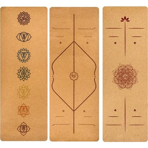 183cm*68cm*5mm Natural Cork TPE Yoga Pad Non-slip Pilates Gym Home Sports Exercise Mats Double Layer Yoga Pad