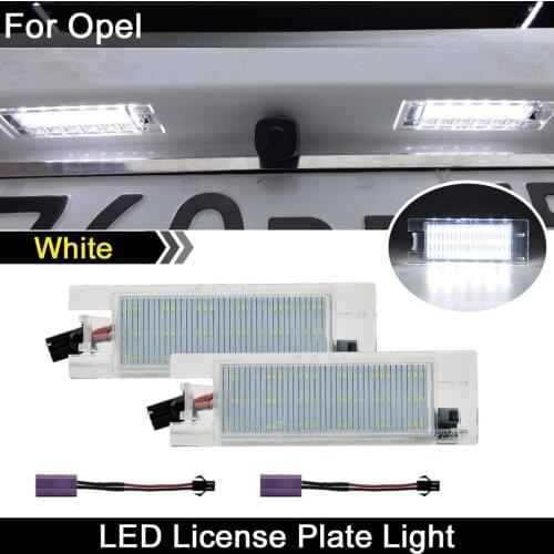 For OPEL Astra Adam Vectra Cascada Corsa Insignia Meriva Zafira Chevrolet Malibu Camaro Volt Car White LED License Plate Light