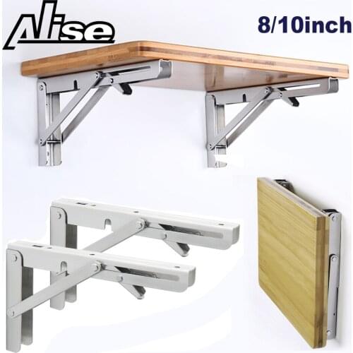 2pcs Triangle Folding Angle Bracket Heavy Support Adjustable Wall Mounted Bench Table Shelf Bracket 8/10inch Furniture Hardware