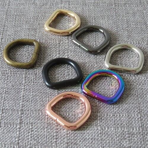 20 Pcs 15mm Metal D Ring Clasp Handbag Bag Dog Pet Collar Leash Belt Buckle Sewing Knapsack Garment Accessory Purse Straps Clip