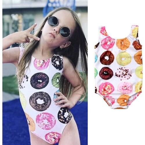 2018 new one piece kids bikini cute beach children swimwear baby girls swimsuit