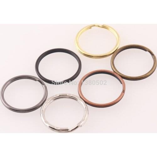 50pcs 20mm Key Ring Double loop Split Ring Round gunmetal/black/gold/copper/bronze/nickel for bag leather Craft Diy Accessories