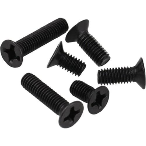 50pcs M1.7 Phillips screw Countersunk head Mechanical screws Cross Flats heads bolt Carbon steel black 3mm-10mm Length