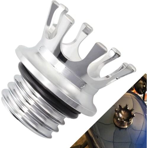 Aluminum Motorcycle Crown Fuel Gas Tank Cap Cover Chrome Oil Cap Trim For Harley Sportster Road King Softail Dyna Universal