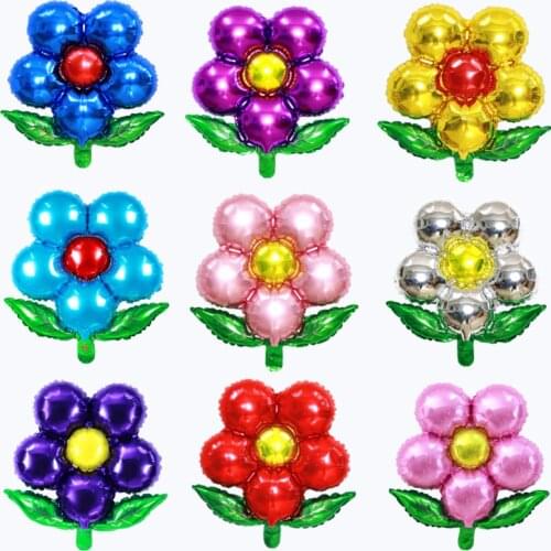 Beautiful Five-Petal Flower Aluminum Foil Balloon Bouquet Home Decoration Love Party Holiday Gift For Girls