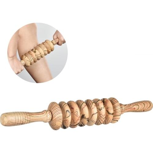 Wooden Exercise Roller Sport Injury Gym Body Leg Trigger Point Muscle Roller Sticks Massager Health Care Wooden Massage Stick