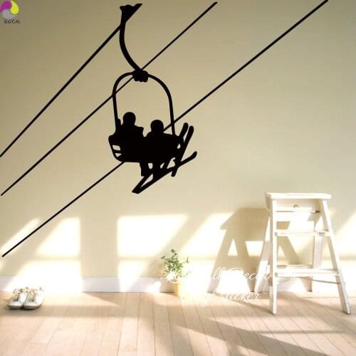 Extreme Sport Ski Wall Sticker Living Room Sofa Cable car Slider Skiing Winter Wall Decal Sofa Kids Room Skier Vinyl Home Decor