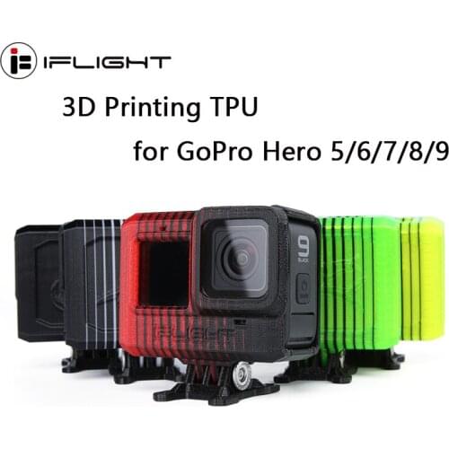 IFlight 3D Printing TPU Adjustable Angle GoPro Hero 5/6/7/8/9 camera Mount with lens cover / ND8 filter for FPV Drone