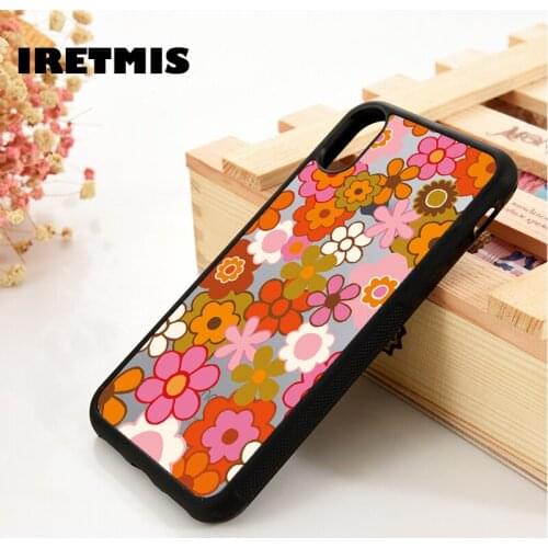 Iretmis 5 5S SE 2020 6 6S TPU Silicone Rubber Phone Case Cover for iPhone 7 8 Plus X Xs 11 12 MINI Pro Max XR Flower Power