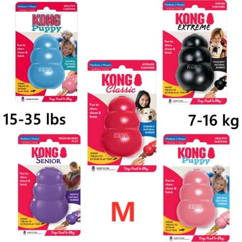 M-Size KONG Classic Dog Chew Toy Collection Up to 15-35lbs(7-16kg)