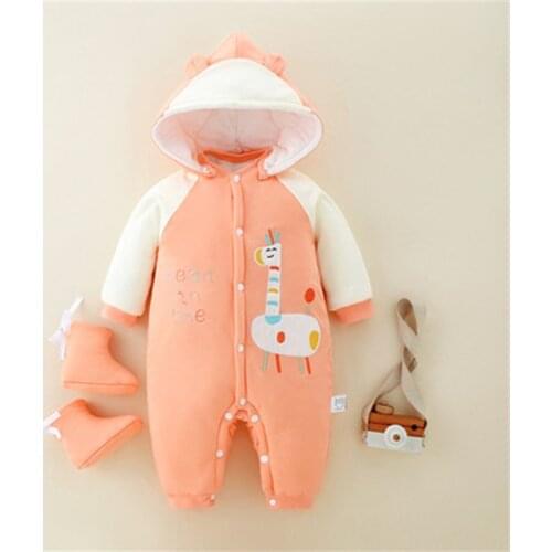 Newborn Winter Rompers Baby Boys Girls Toddler Thick Cotton Sleepwear Infant Soft Jumpsuit Baby Newborn Autumn Warm Clothing