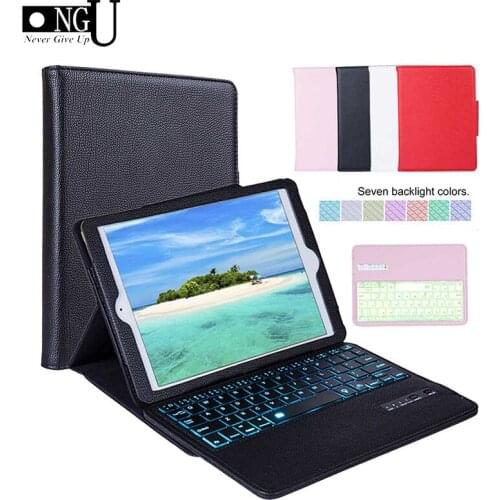 Leather Keyboard Case for iPad 9.7 2017 2018 for iPad 5 6 Pro 9.7 Removable Bluetooth Keyboard Cover for iPad Air 12 Stand Shell