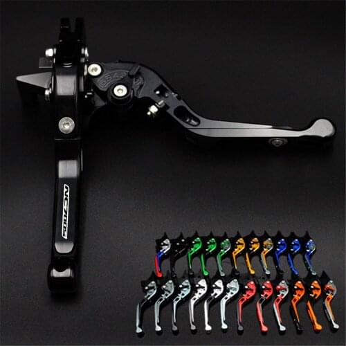 Laser Engraved Logo Blue&Titanium CNC Folding Extendable Motorcycle Brake Clutch Levers For Honda NC700 S NC700S 2012-2013