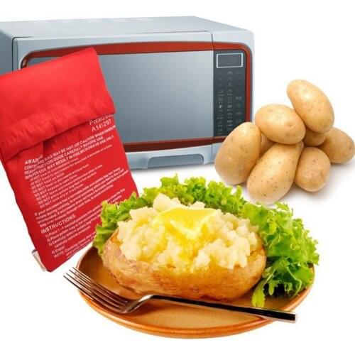 Microwave Potato Bag Red Washable Cooker Bag Baked 4 Potatoes Microwave Pastry Tools Cooking Kitchen Tools