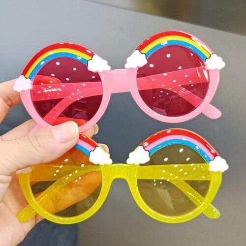 Cute Cartoon Rainbow Round Child Sunglasses Fashion Outdoor Colored Lens Glasses For Children