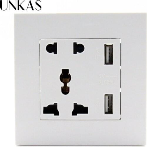 New Arrival Direct Manufacturer 1pcs Double USB Port Electric Wall Charger Dock Socket Power Outlet Panel Plate Newest