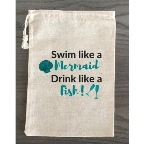 Customize Mermaid Theme Bachelorette Hangover bridal shower recovery Survival Kit wedding favor gift bags party Candy pouches