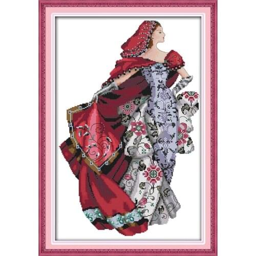 Dress Up Pretty Girl Counted Cross Stitch 11CT 1CT Cross Stitch Sets Wholesale Chinese Cross-stitch Kits Embroidery Needlew