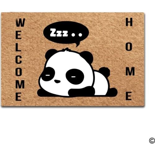Doormat Entrance Floor Mat Cute Panda Welcome Home Door Mat Home and Office Decorative Indoor Outdoor Door Mat
