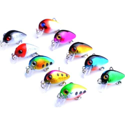 10pcs Mini Crankbait Fishing Lure Topwater Artificial Japan Hard Bait 30mm 1.7g Minnow Swimbait Trout Bass Carp Fishing