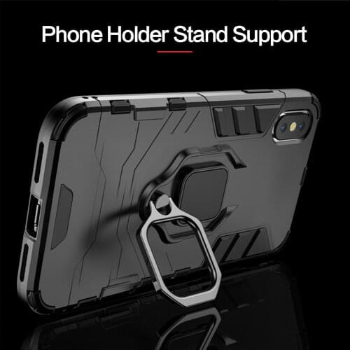 4 In 1 Shockproof Case For iPhone 8 7 6 6S Plus XS Max XR X For iPhone 5 5S SE 2 SE 2020 11 Pro Max Magnetic Phone Finger Holder