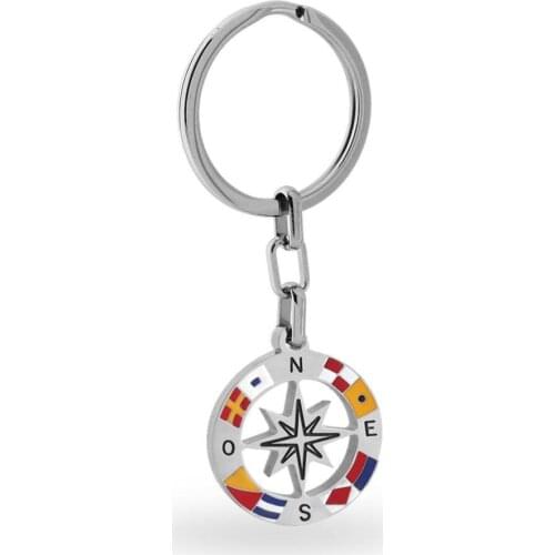 Runda 2020 Summer Fashion 2020 Men Stainless Steel Keychain Pendant Mix Color Enamel Flag Key Rings Jewellery