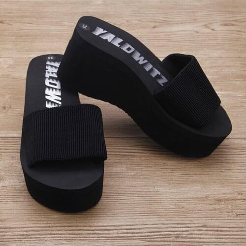 2 Size Small Eva Thick Heel Platform Slippers Women Summer Shoes 2020 New Female Wedges Slides One Link Casual Shoes
