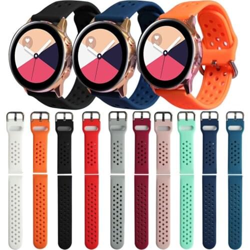 20mm Silicone Band for Samsung Galaxy Watch Active 2 Active 3 Gear S2 Watchband Bracelet Strap for Huami Amazfit bip S Lite GTS