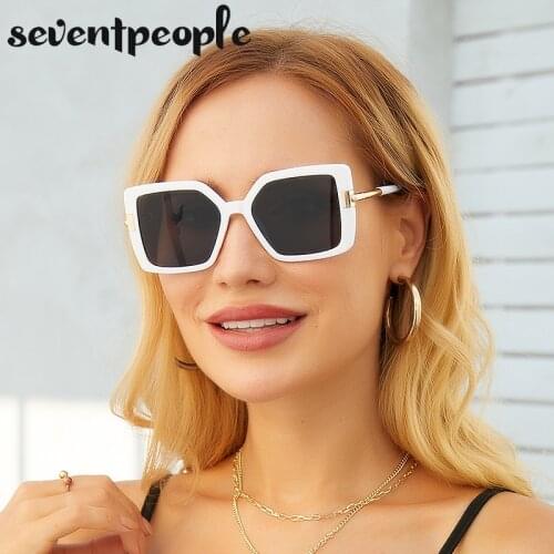 Fashion Big Frame Square Sunglasses Women 2021 Luxury Brand Trendy Oversized Sun Glasses For Men UV400 Gafas De Sol Unisex