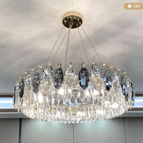 Modern led chandelier for living room luxury home decor hanging light fixture bedroom dining room decoration crystal lamps