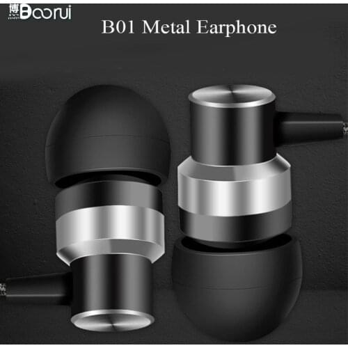 BOORUI Stereo Auriculares B01 Earphones Stereo Bass Earpieces 3.5MM Plug Hands-free earbuds for for Smart phones