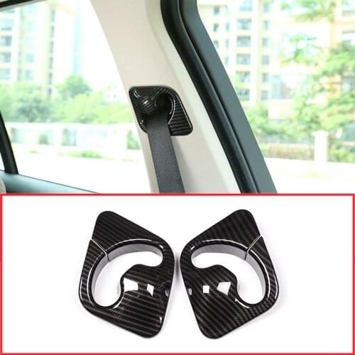 Carbon Fiber Style Car Safety Belt Frame Cover Trim Sticker For BMW X5 F15 2014-2018 Car Accessories 2pcs/set