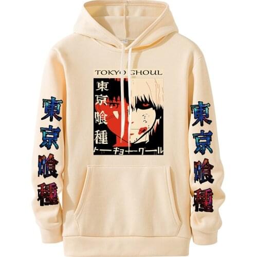 Tokyo Ghoul Hoodie Chic Harajuku Loose Punk Sweatshirt Japanese Anime Kaneki Ken Eye Manga Print Hoodie Gothic Streetwear Top