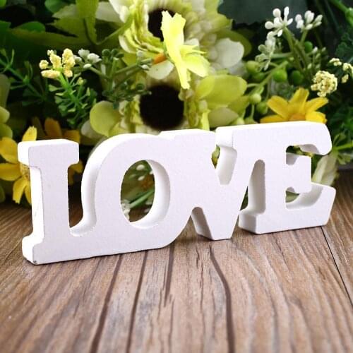 "LOVE" Home Brideg Festival Adornment 12x4x1.2cm Wood Word Letter Wooden Romantic Standing Alphabet Decor Bar Cafe Decal
