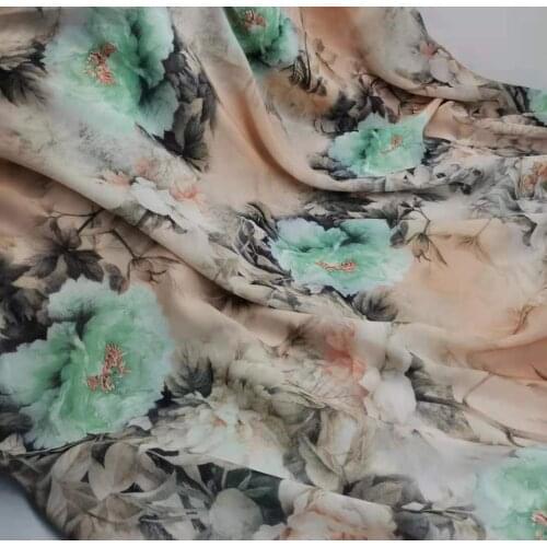 Evening Dress 50D Chiffon Stage Costume Fabric Peony Ombre Color Cloth Costume Tancel Scarf Decorative DIY