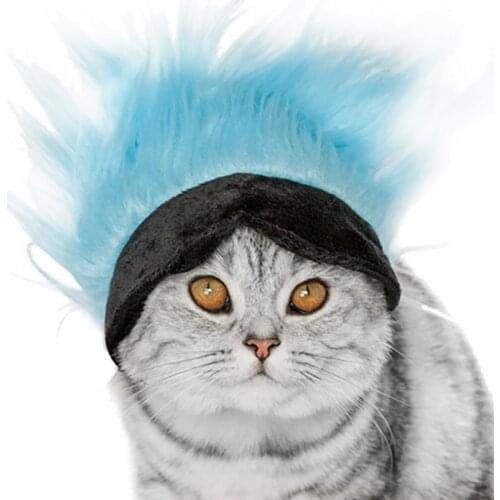 Funny Pet Halloween Headdresses Dress Up Adjustable Pet Hair Headdress Dog Cat Wig For Pet Cats Dogs Accessories
