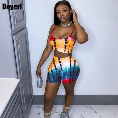 Tie Dye 2 Piece Short Sets Womens Outfits Summer Suit Co Ord Set Women Tracksuit Biker Shorts Casual Two Piece Outfits for Women