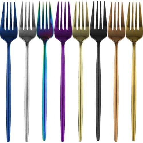 1pcs Dinner Fork Reusable Dinnerware Accessories 304 Stainless Steel Dessert Fork Eco-friendly Kitchen Cutlery Silverware
