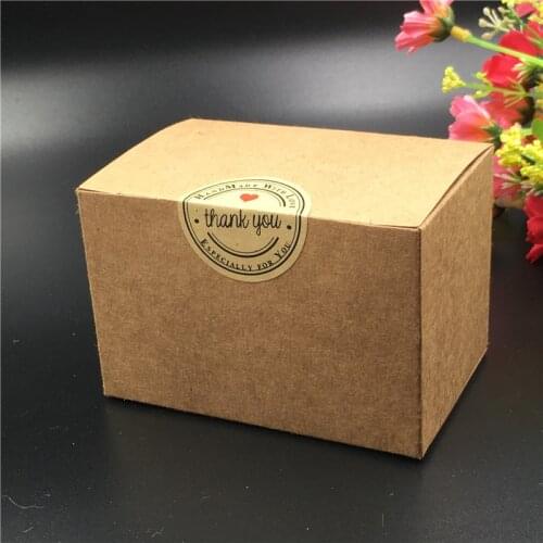 10Pcs/Lot Rectangular Paper Box With Free Sticker Various Shape Blank Brown Garment Goods Package Box Paper Cases Big Containing