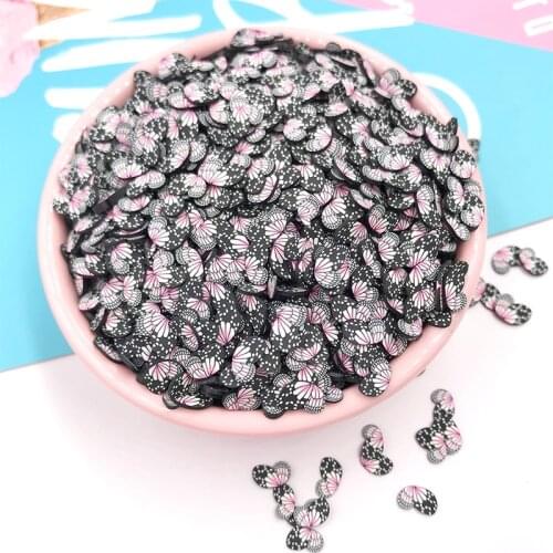 100g Colorful Butterfly Wings Slice Polymer Hot Clay Sprinkles for Crafts Nail Art Decoration DIY Scrapbook Slimes Accessories