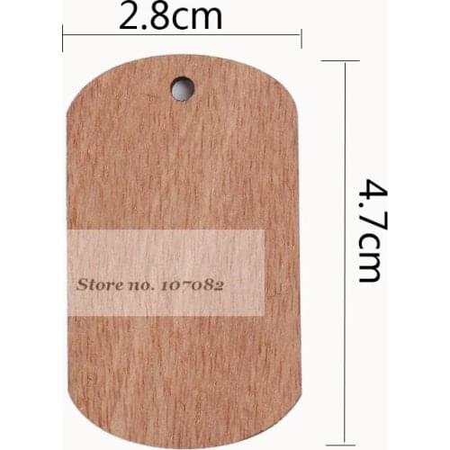 100pcs Rustic Brown Wood Tags Pendants Embellishments for DIY Crafts Cardmaking Scrapbooking 4.7*2.8cm