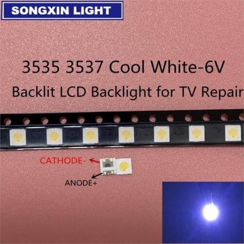 1000PCS For LUMENS UNI SEOUL Original And New For LG LED LED 2W 6V 3535/ 1W 3V 3535 Cool cold white LCD Backlight for TV