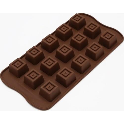 15 Porch Brown Chocolate Mold Food Grade Silicone Square High Temperature Mold Chocolate Baking Mold