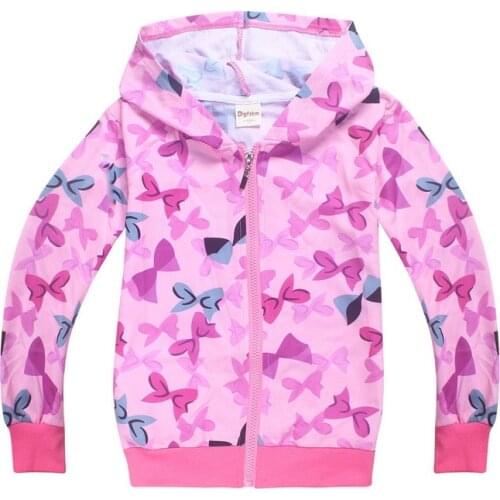 Fashion Children Jacket Coat Fashion Floral Girls Zipper Hoodies Jackets Thin Outerwear Jojo Siwa Sweatshirts 4-12Y Kids Clothes