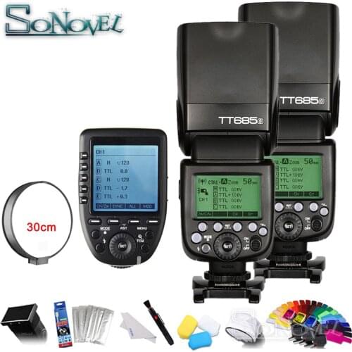 2x Godox TT685S 2.4G HSS 1/8000s TTL GN60 Wireless Speedlite Flash+Xpro-S TTL 2.4G Transmitter Trigger for Sony A3500 A6500 A7II