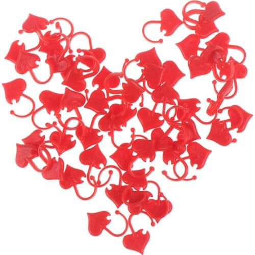 50pcs Heart Shaped Stitch Markers Plastic Knitting Crochet Locking Stitch Knitting Holder Needle Sewing Accessories 2cm x 1.5cm
