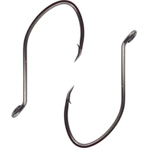 50pcs 8832 High Carbon Steel Fishing Hooks Black Wide Gap Catfish Bait Fishhooks Size 1 4 6 8 10 1/0 2/0 4/0